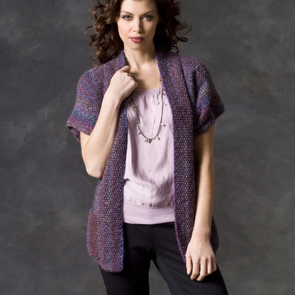 Red Heart Knit Cuff to Cuff Sweater Knit Sweater made in Red Heart Boutique Yarn