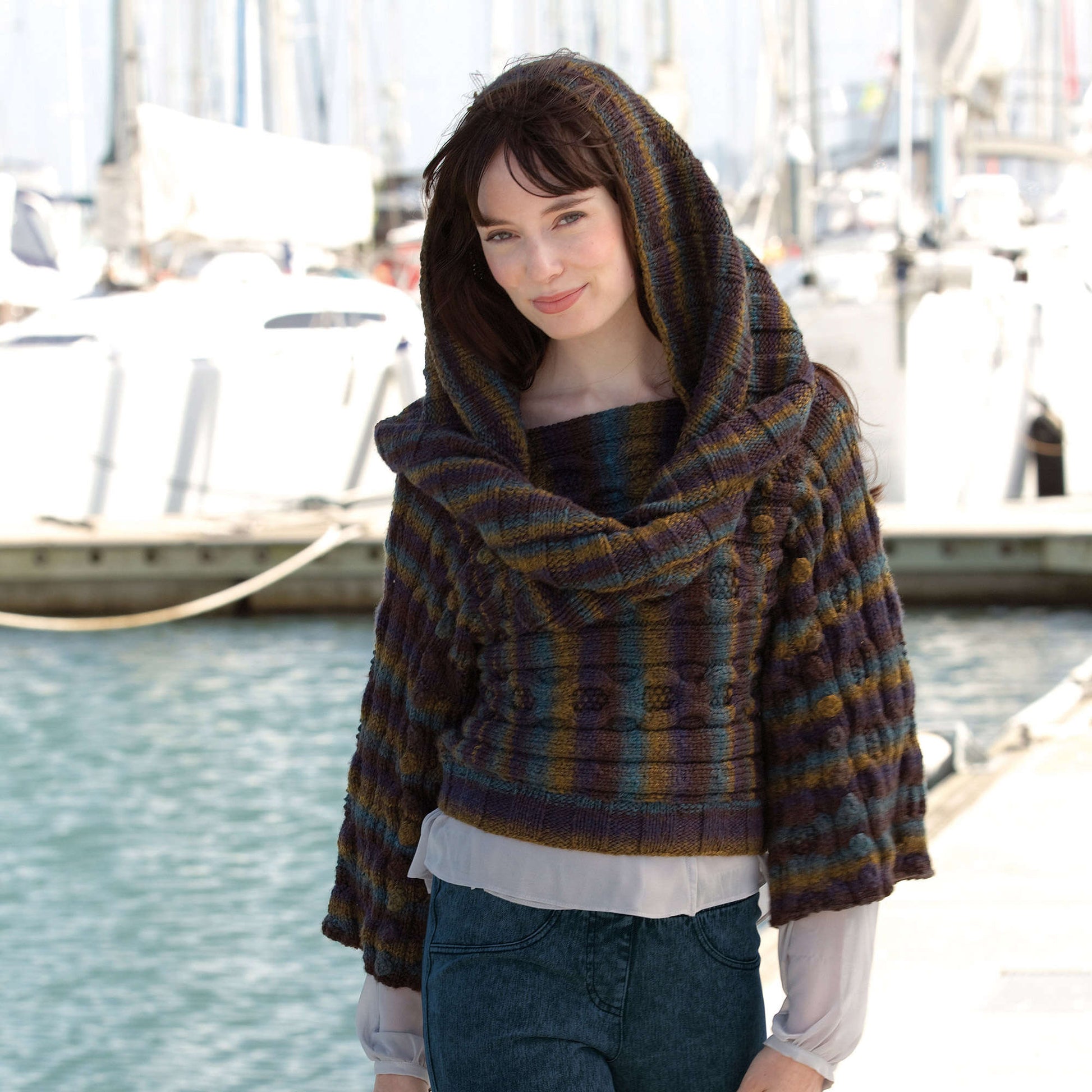 Free Red Heart Nadine's Pullover & Hood Knit Pattern