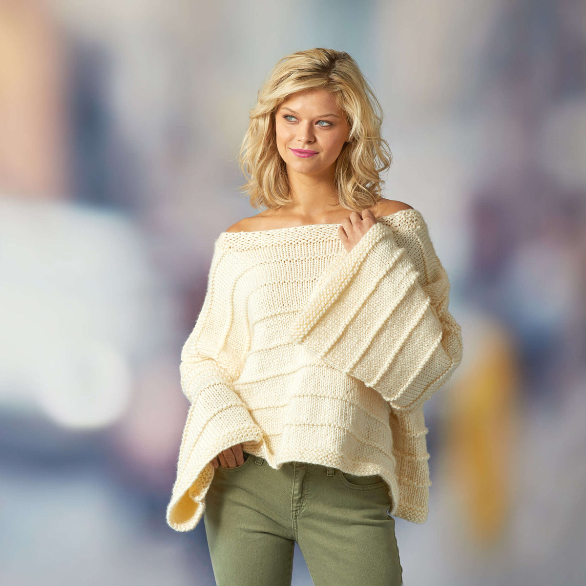 Knit Sweater made in Red Heart Soft Essentials Yarn