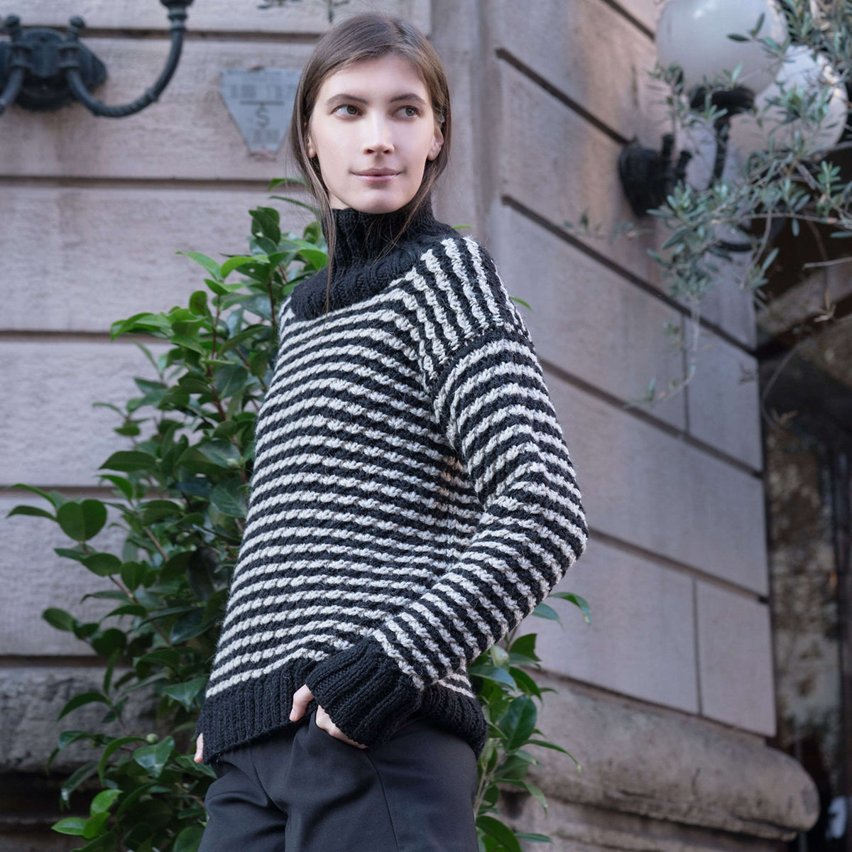 Knit Sweater made in Red Heart An Italian Story Vera Yarn