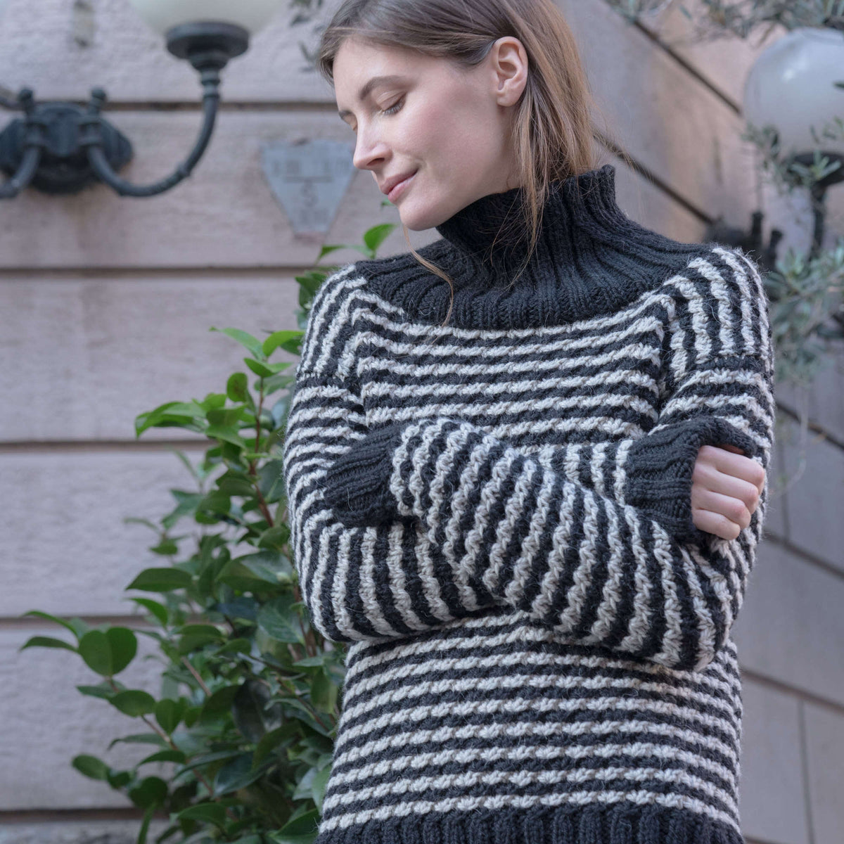 Knit Sweater made in Red Heart An Italian Story Vera Yarn