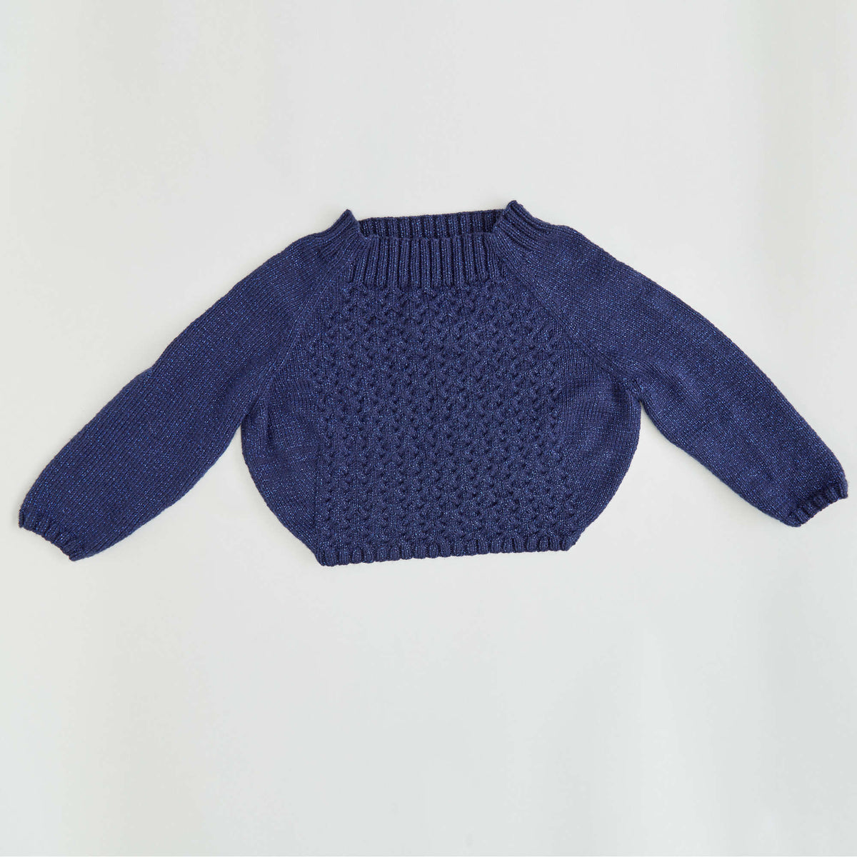 Knit Sweater made in Red Heart With Love Metallic Yarn