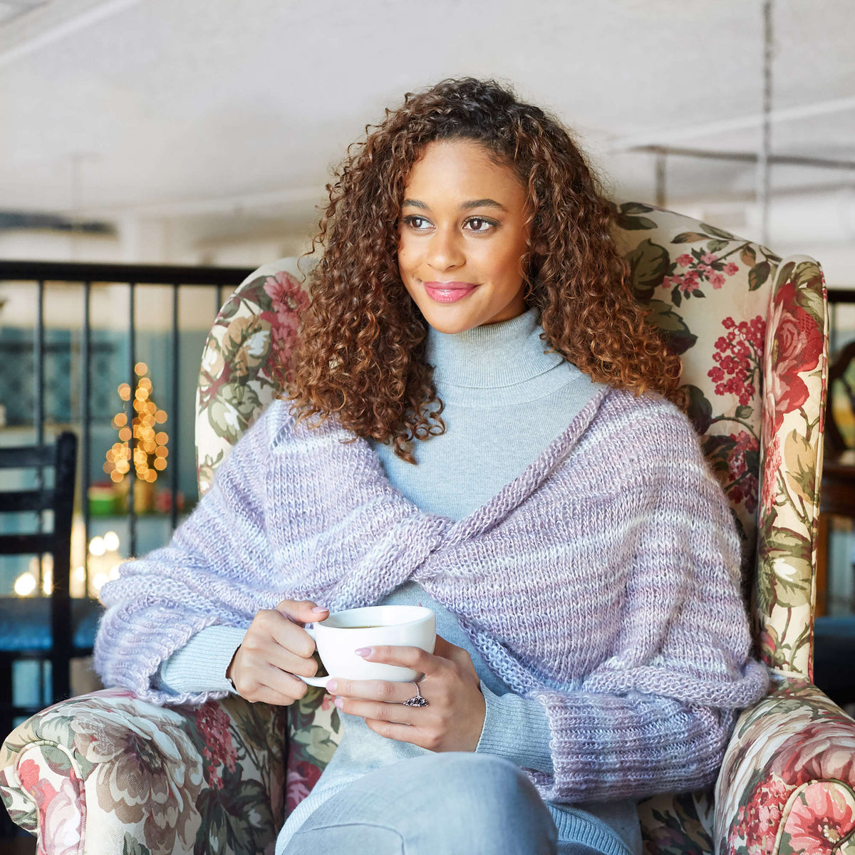 Knit Sweater made in Red Heart Boutique Yarn