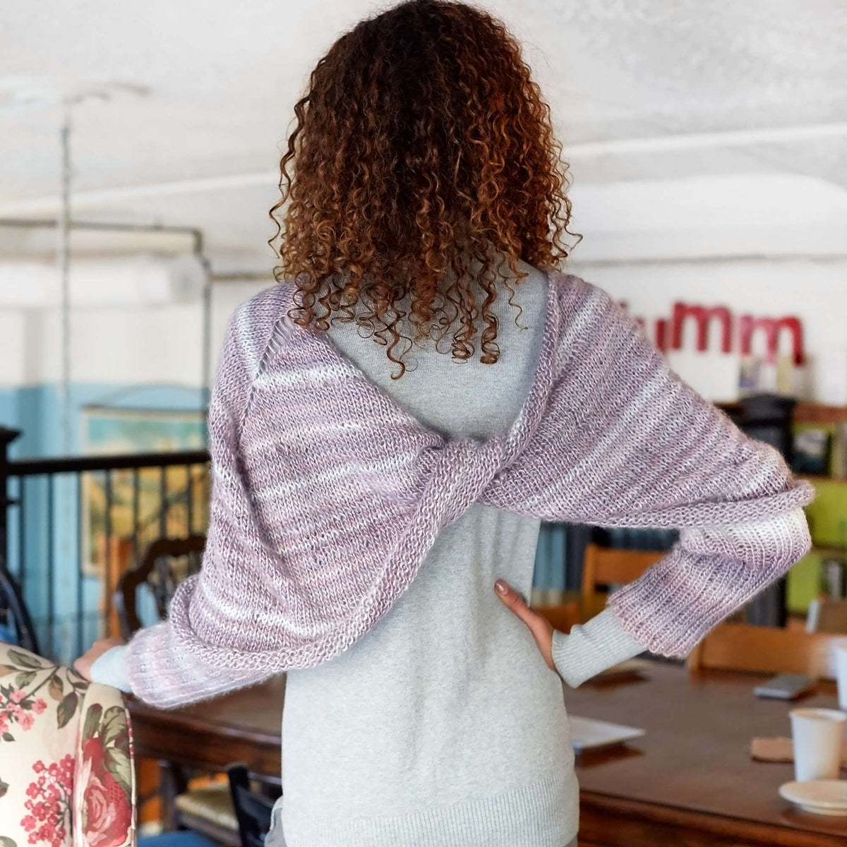 Knit Sweater made in Red Heart Boutique Yarn