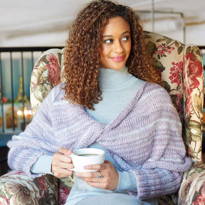 Red Heart Knit Wrapped Sweater Knit Sweater made in Red Heart Boutique Yarn