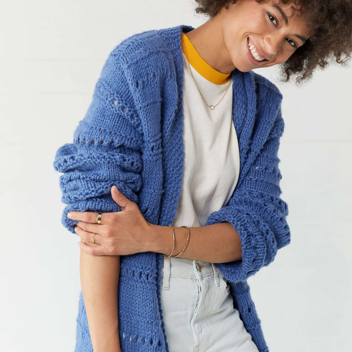 Knit Cardigan made in Red Heart Dreamy Yarn