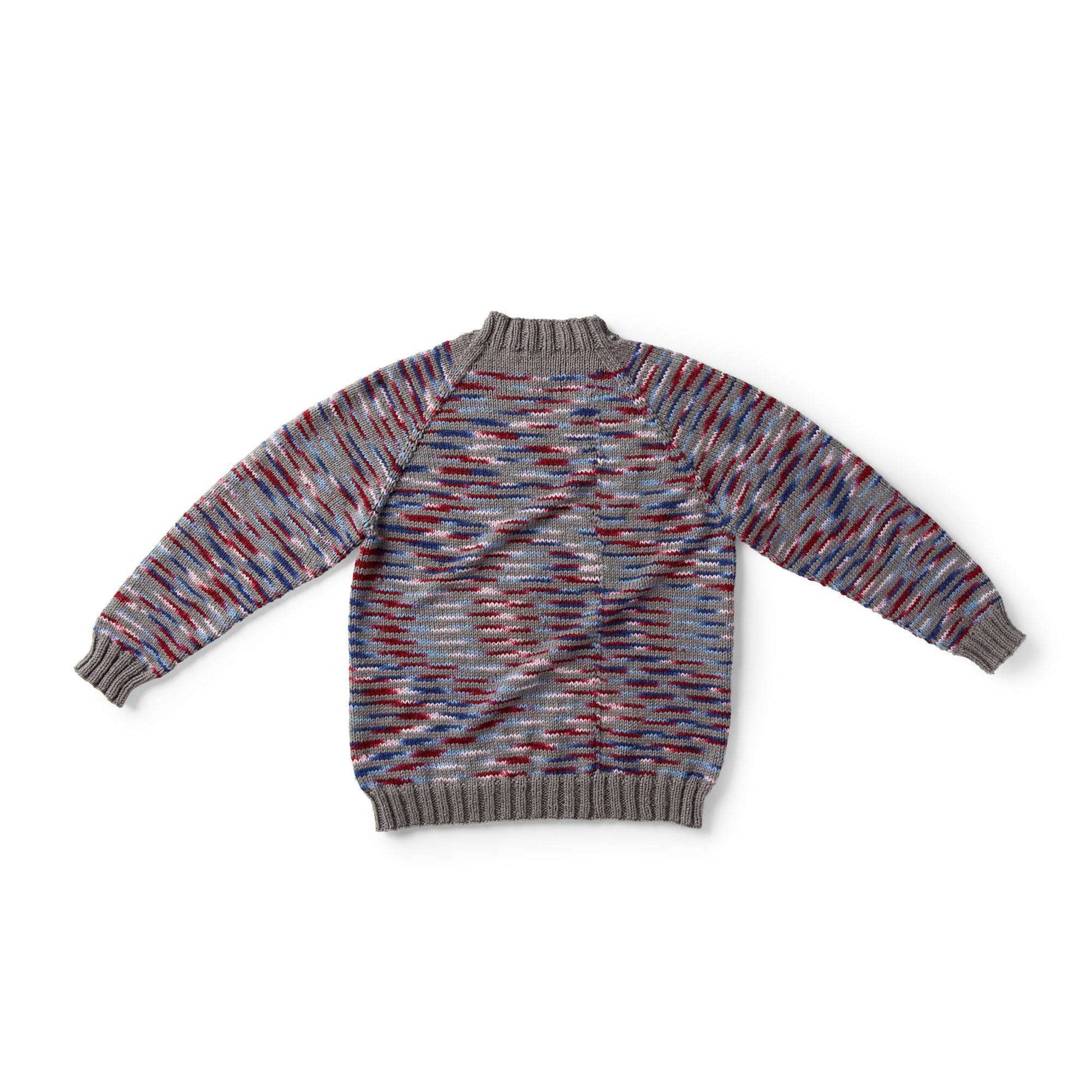 Free Red Heart Knit Striped Raglan Pullover Pattern