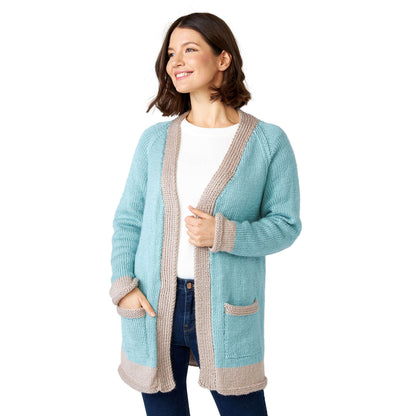 Red Heart One for Me One for You Knit Cardigan Adult 4/5 XL