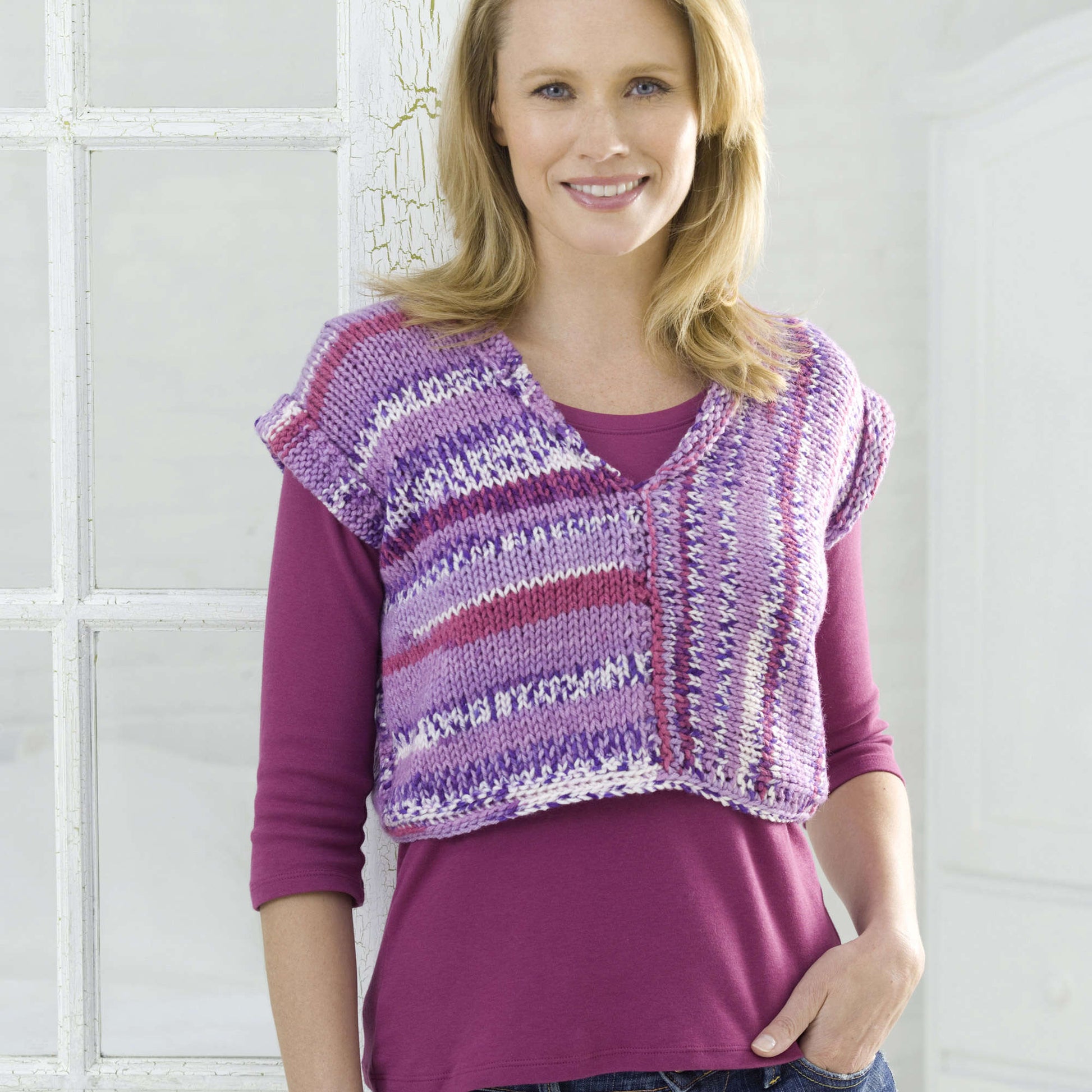 Free Red Heart Right Angle Knit Vest Pattern