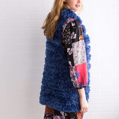 Red Heart Knit Runway Ready Fur Vest Knit Vest made in Red Heart Soft Yarn