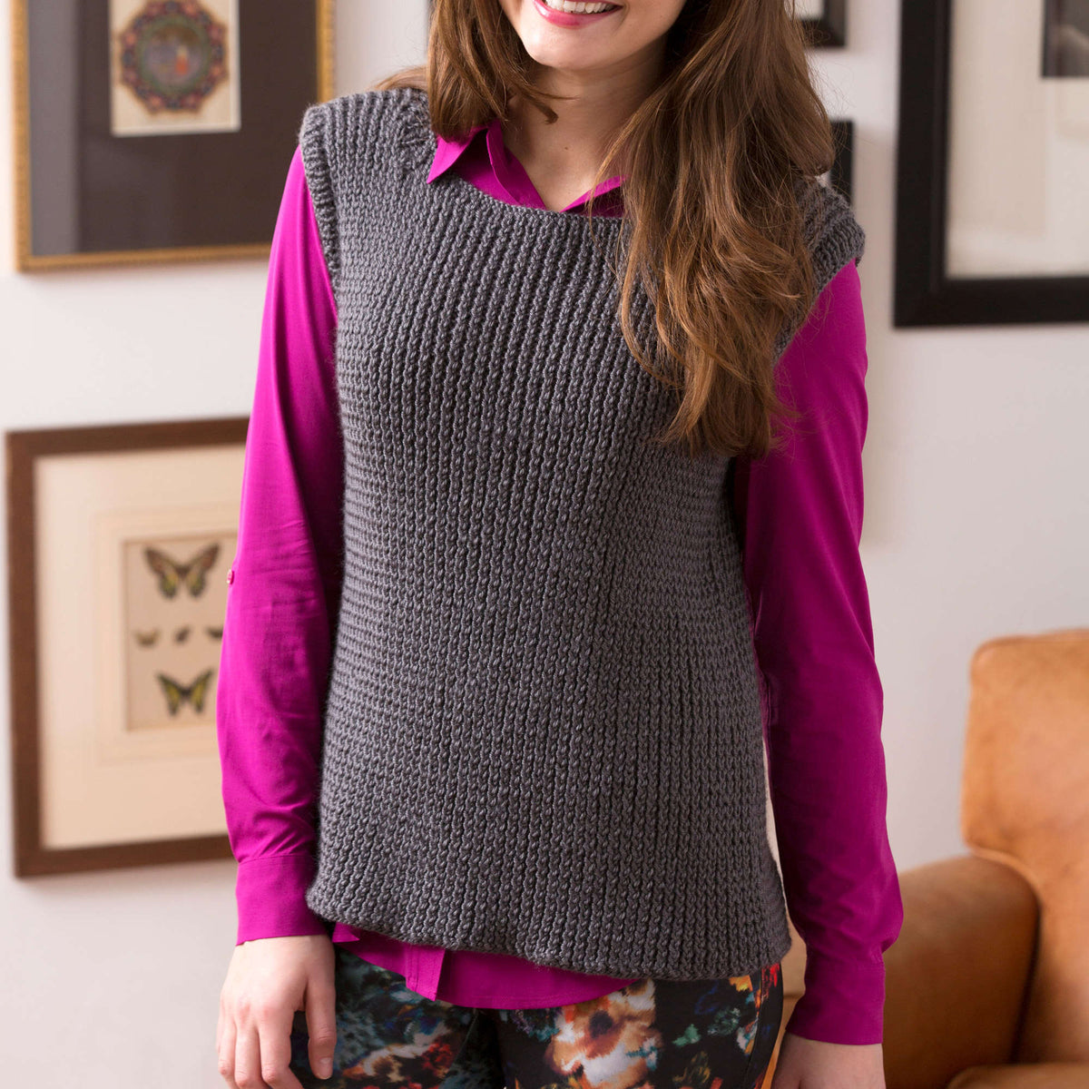 Knit Vest made in Red Heart Soft Yarn