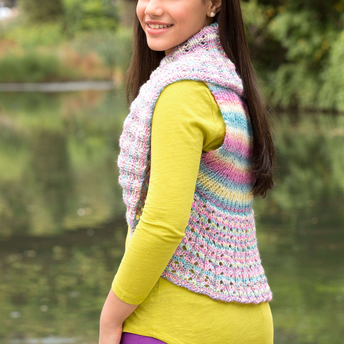 Knit Vest made in Red Heart Boutique Yarn