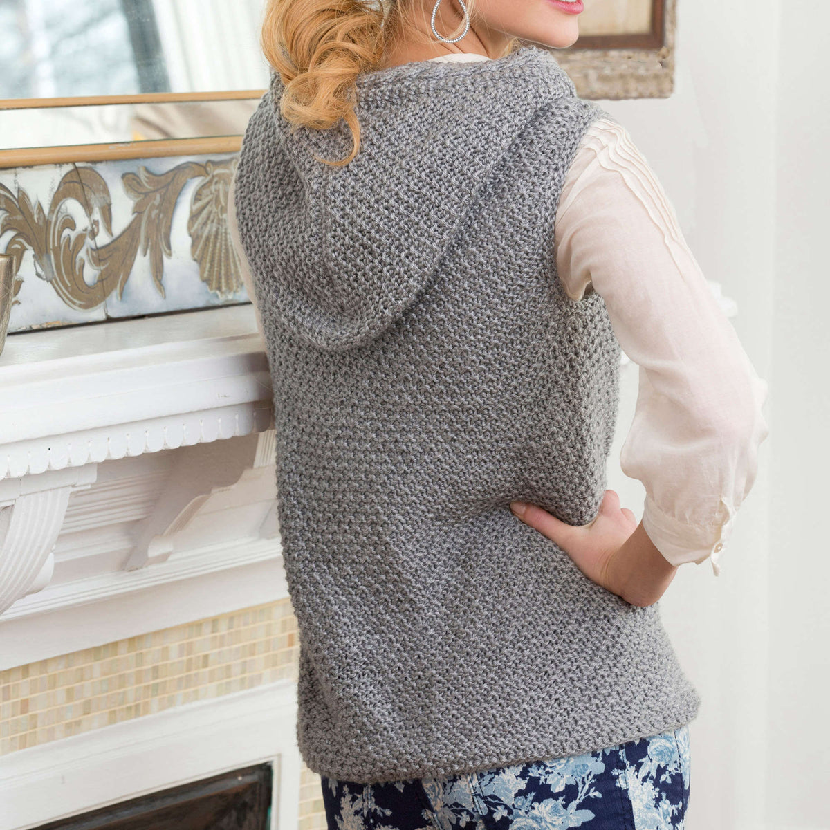 Knit Vest made in Red Heart Soft yarn