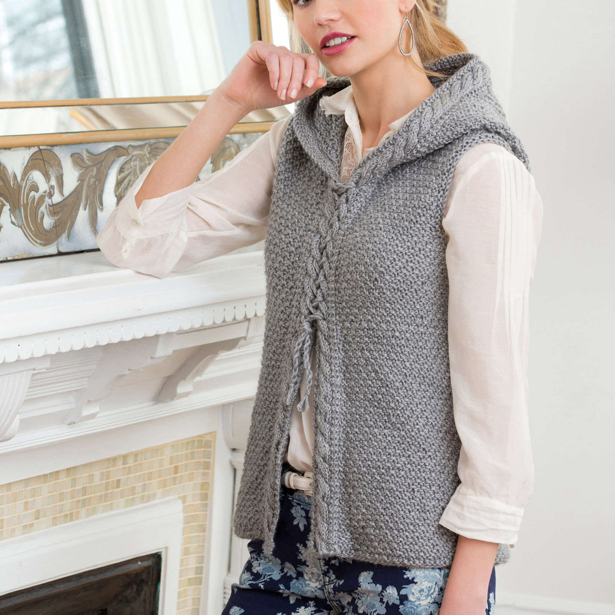 Knit Vest made in Red Heart Soft yarn