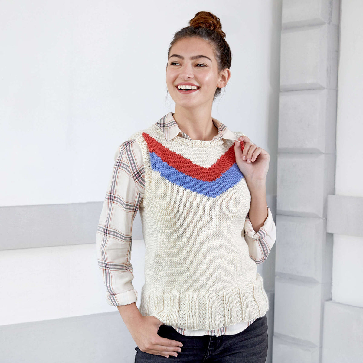 Knit Vest made in Red Heart Soft Yarn