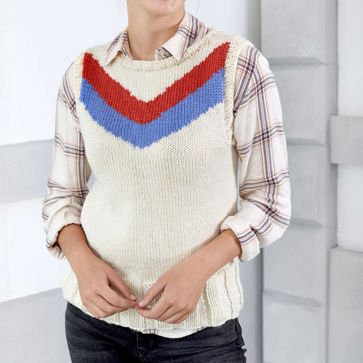 Knit Vest made in Red Heart Soft Yarn