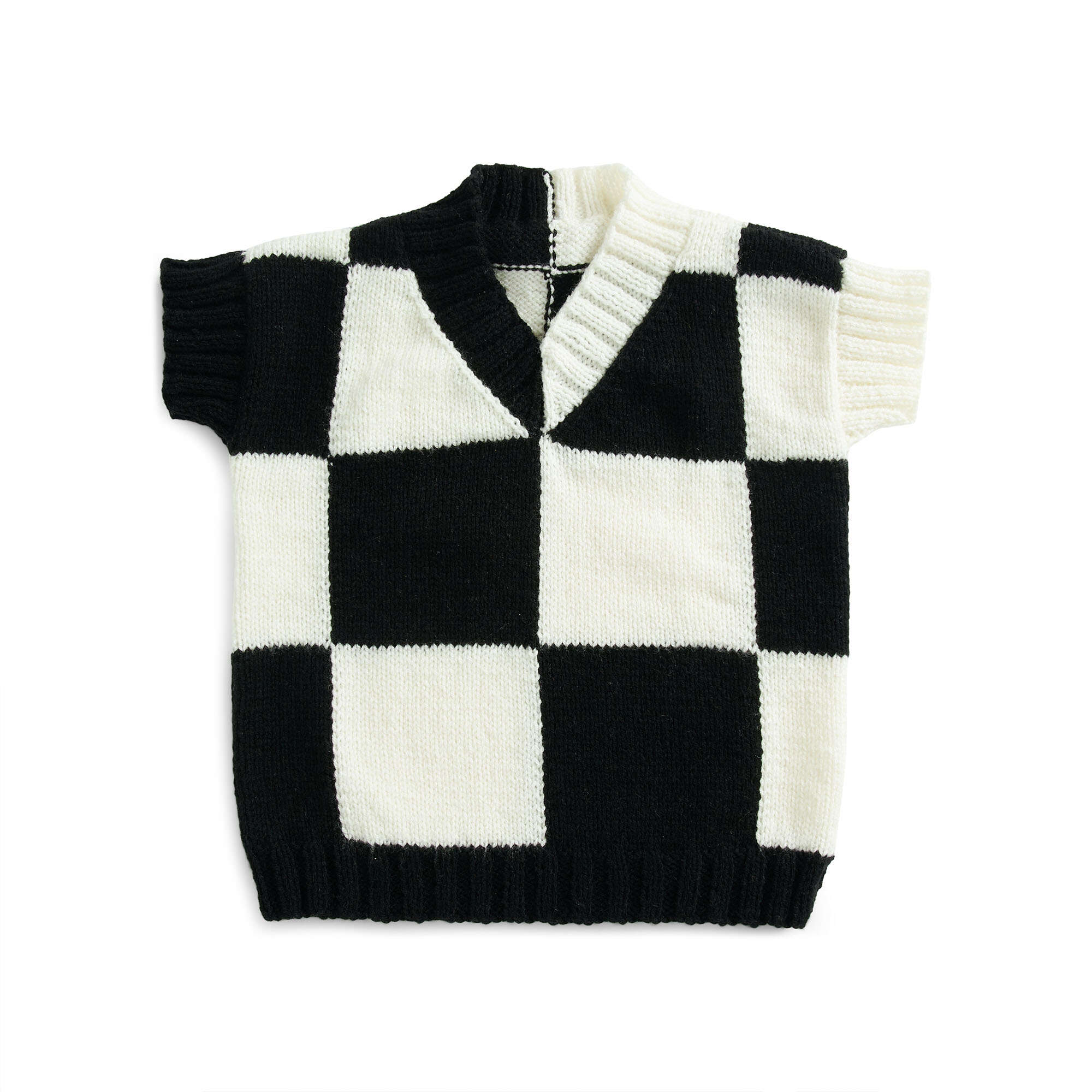Free Red Heart Check Vest Knitting Pattern | Yarnspirations