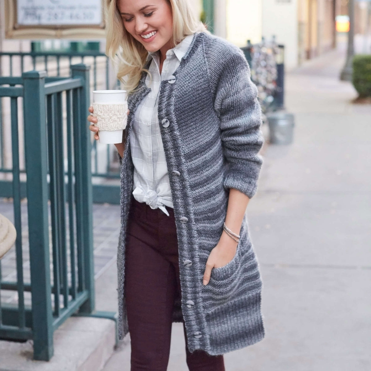 Knit Coat made in Red Heart Boutique Yarn