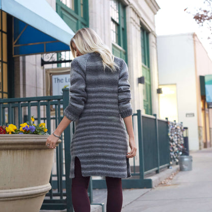 Red Heart Knit Morning Coffee Car Coat Knit Coat made in Red Heart Boutique Yarn