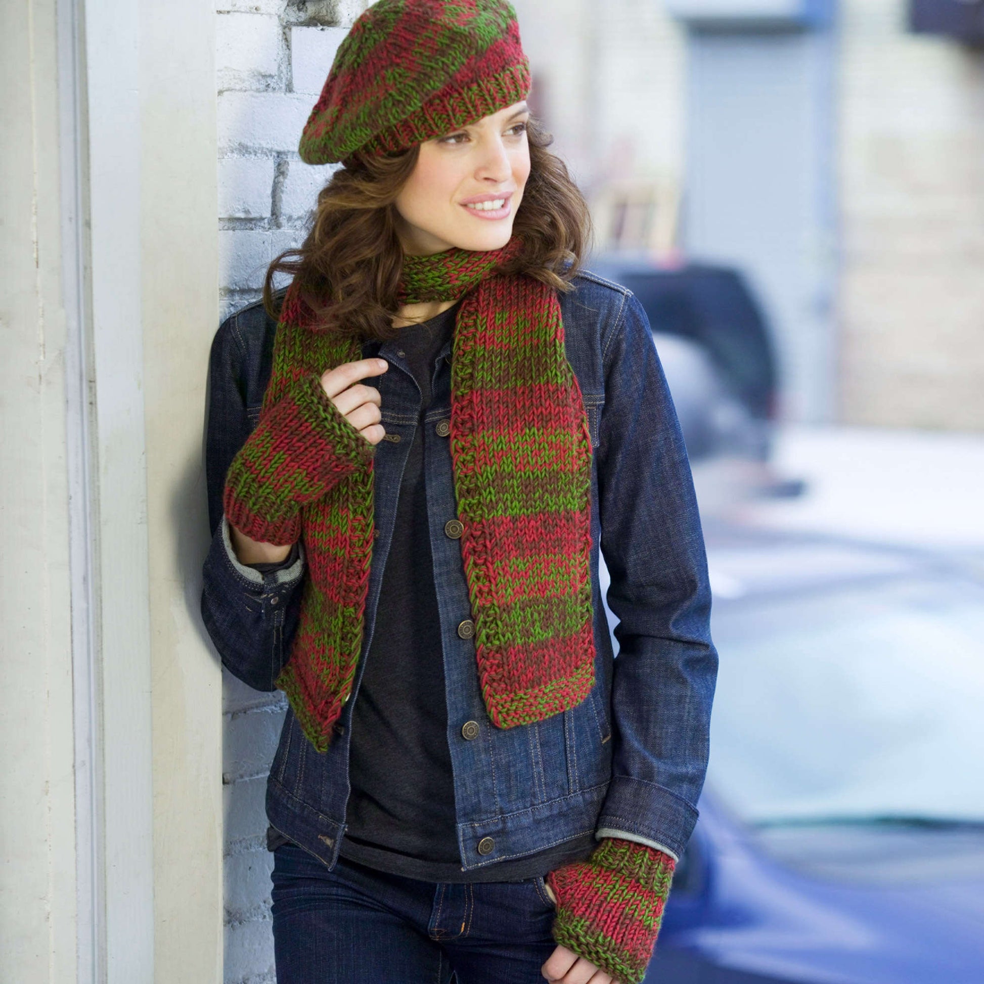 Free Red Heart Shaded Knit Trio Pattern