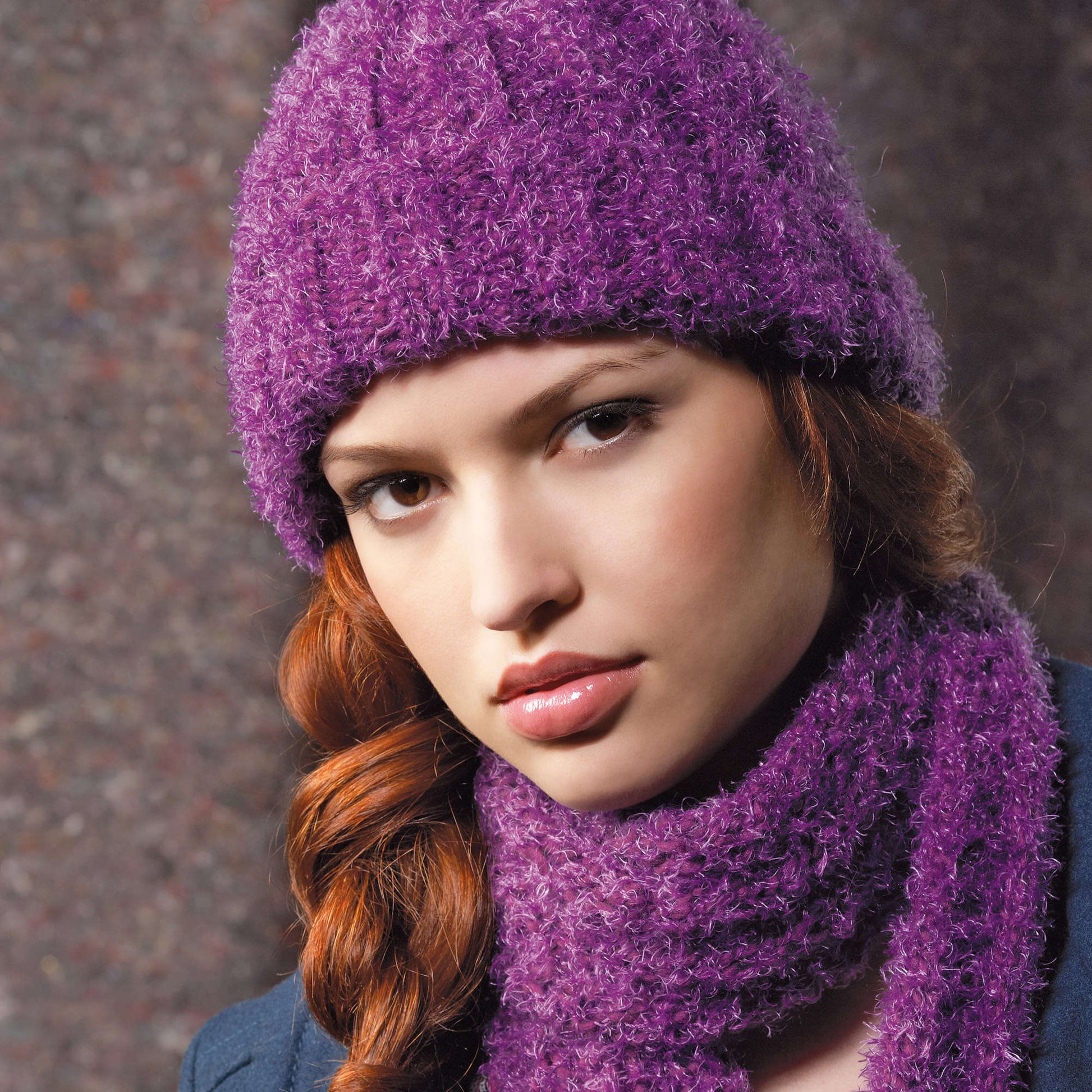 Free Red Heart Ribbed Knit Hat And Scarf Pattern