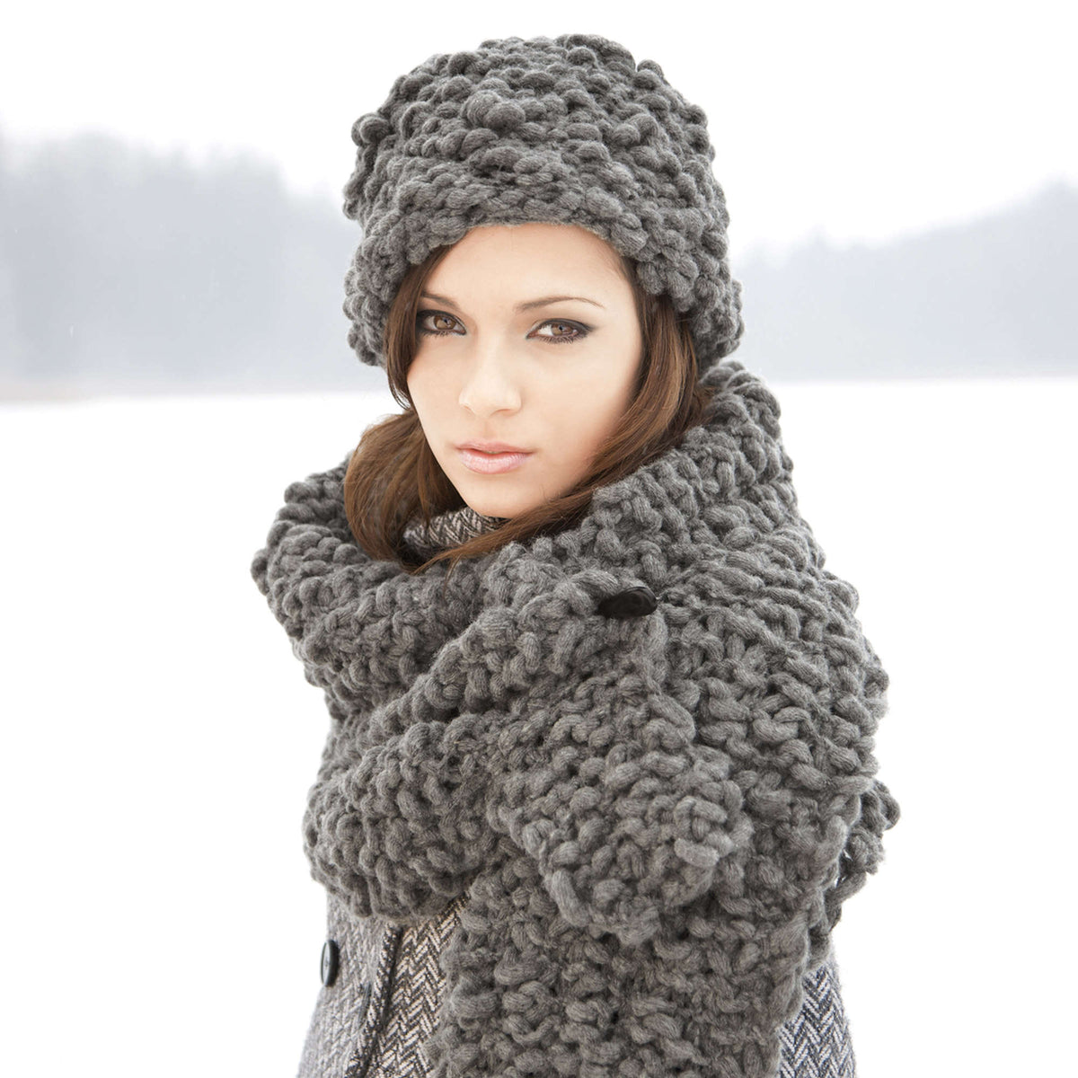 Knit Stole made in Red Heart Boutique Yarn