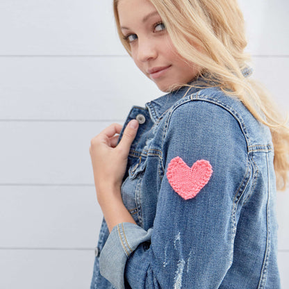 Red Heart Knit Heart Applique Knit Appliqué made in Red Heart Comfort Sport Yarn