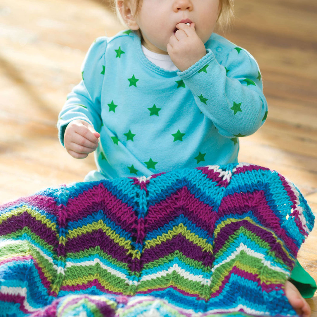 Knit Blanket made in Red Heart Full O' Sheep Yarn