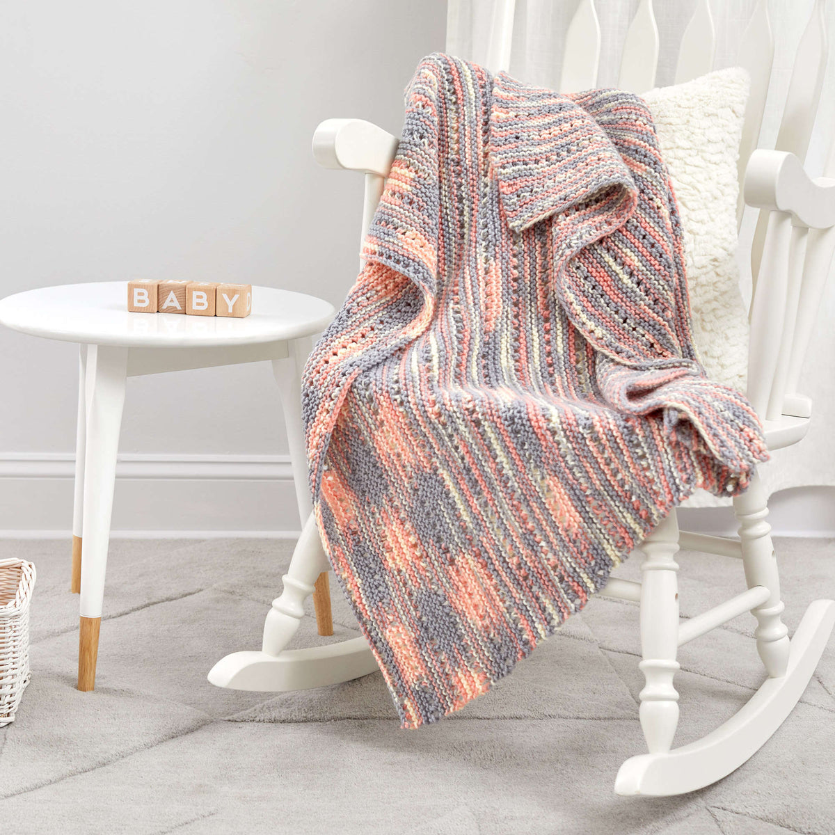 Knit Blanket made in Red Heart Comfort Yarn