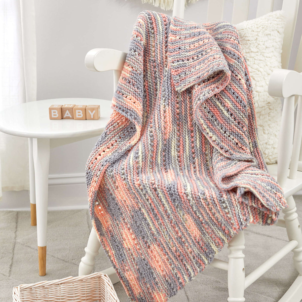 Knit Blanket made in Red Heart Comfort Yarn