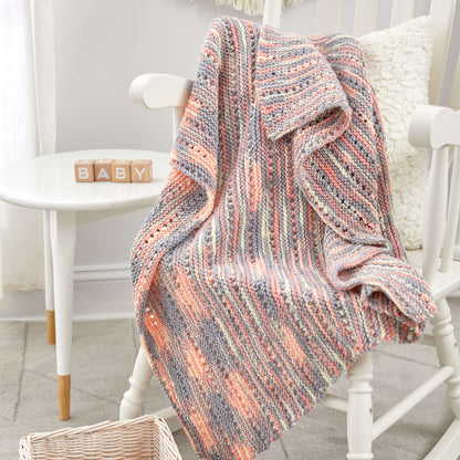 Red Heart Garter Lace Knit Baby Blanket Knit Blanket made in Red Heart Comfort Yarn