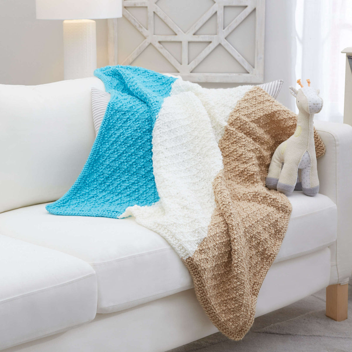 Knit Blanket made in Red Heart Super Saver Chunky Yarn