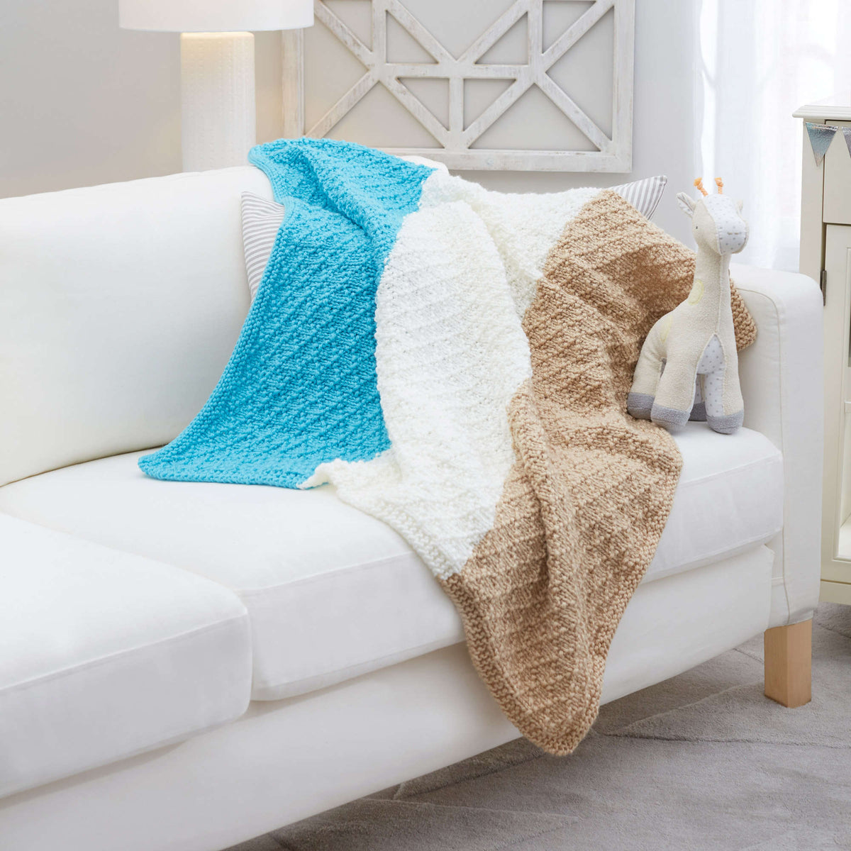 Knit Blanket made in Red Heart Super Saver Chunky Yarn