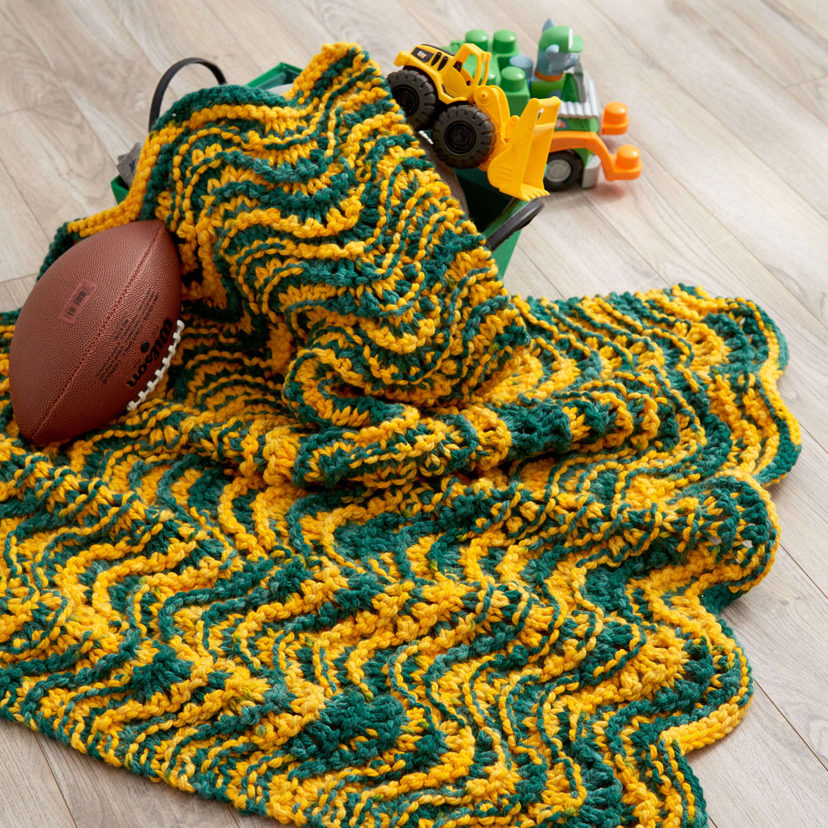 Knit Throw made in Red Heart Team Spirit Chunky Yarn