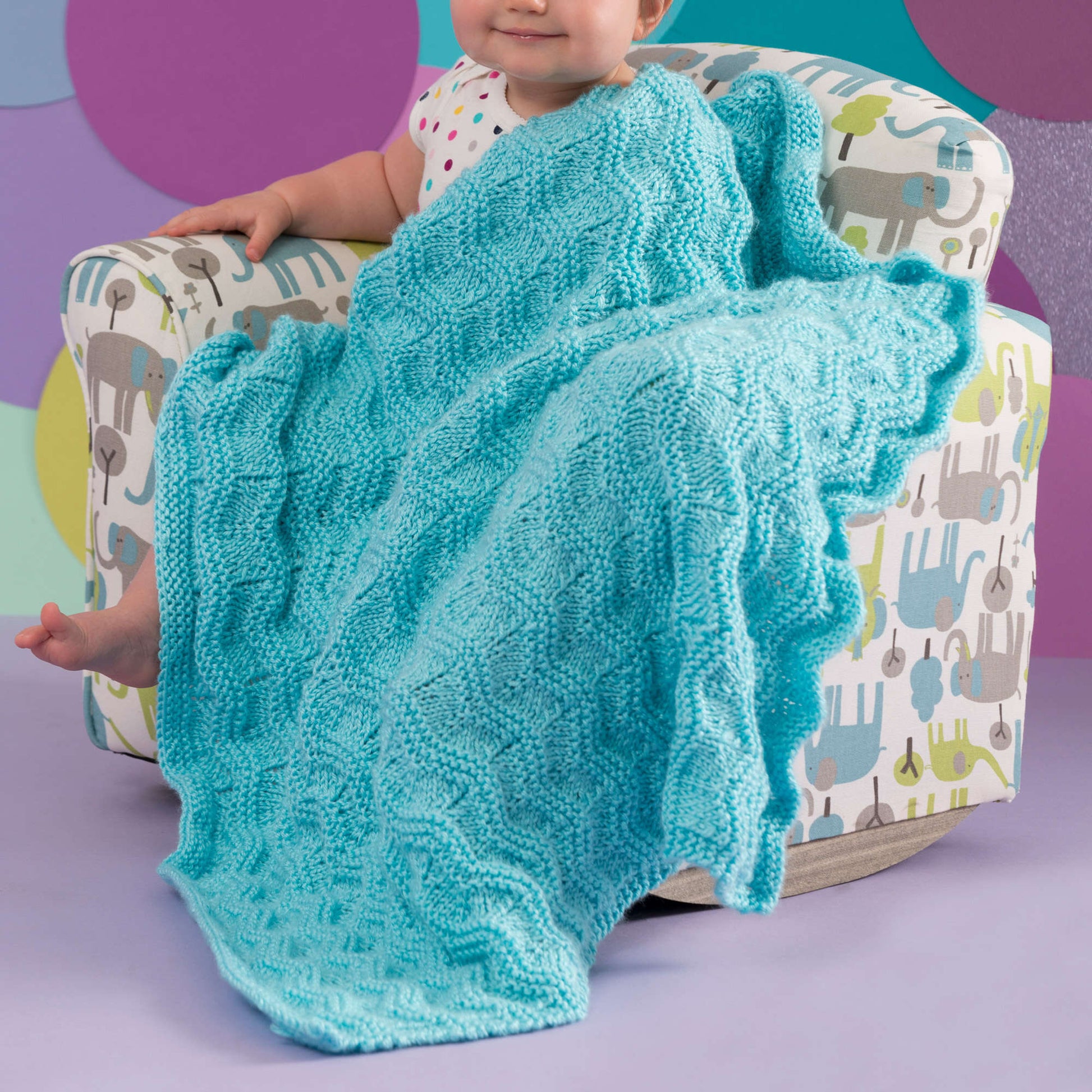 Free Red Heart Baby Waves Blanket Pattern