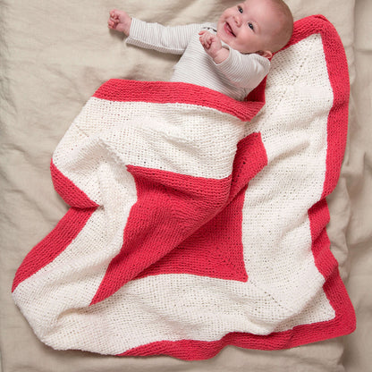 Red Heart Square On Square Knit Baby Blanket Knit Blanket made in Red Heart Cutie Pie Yarn