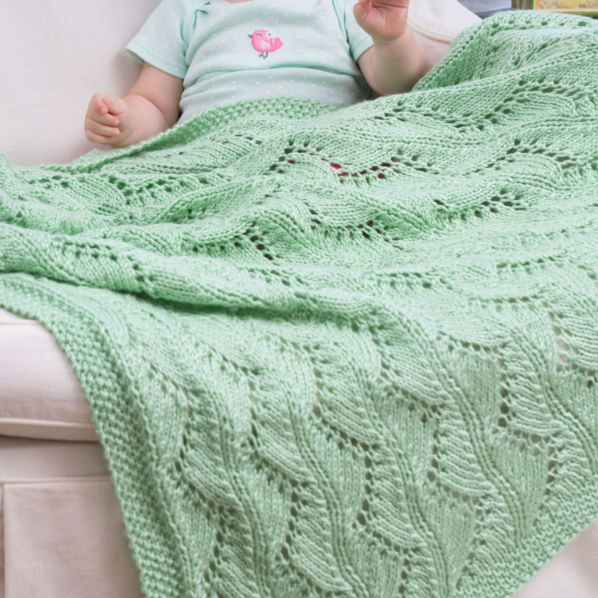 Knit Blanket made in Red Heart Soft Baby Steps Yarn