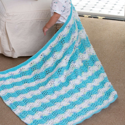 Red Heart Knit Baby Girl Chevron Blanket Knit Blanket made in Red Heart Soft Baby Steps Yarn