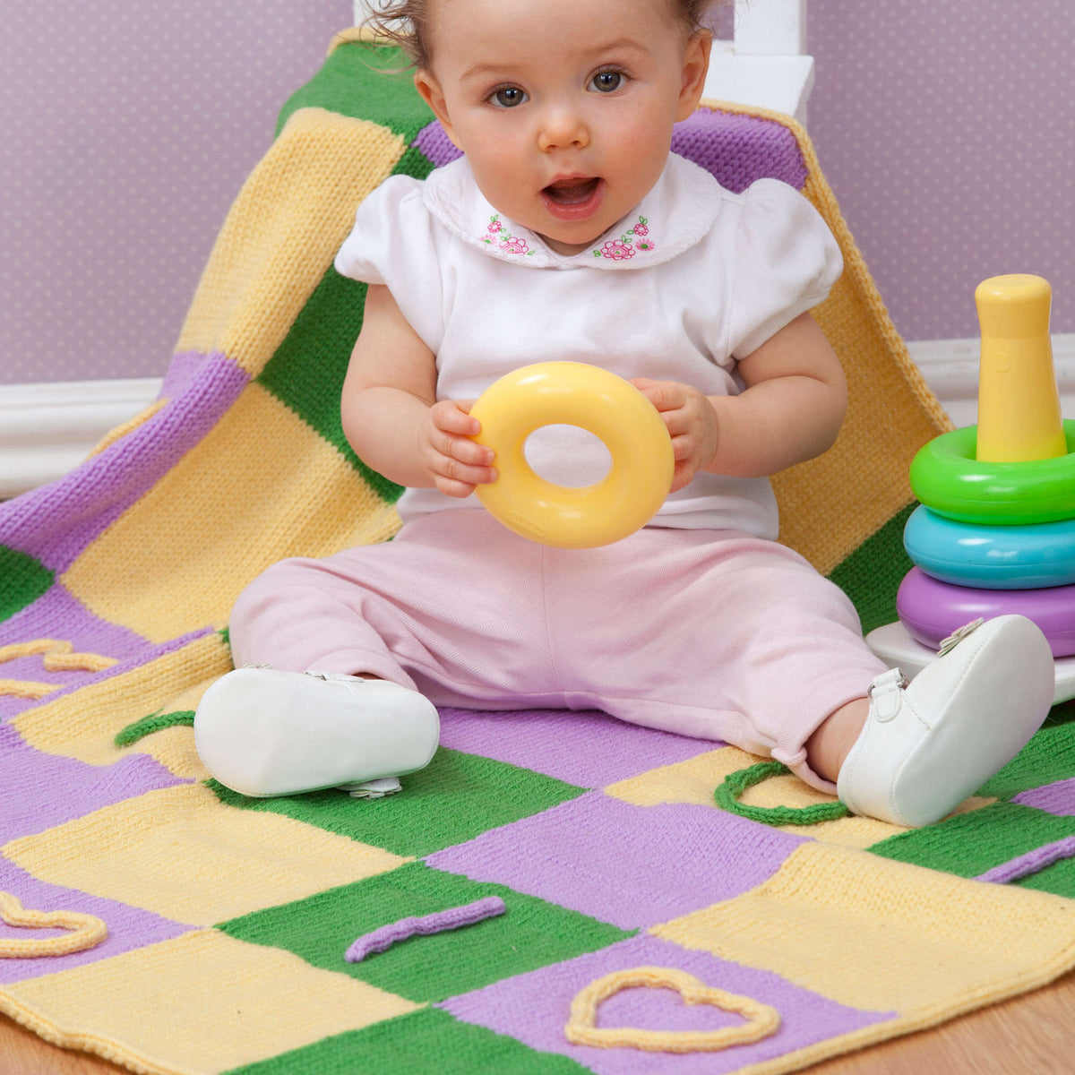 Knit Blanket made in Red Heart With Love Yarn