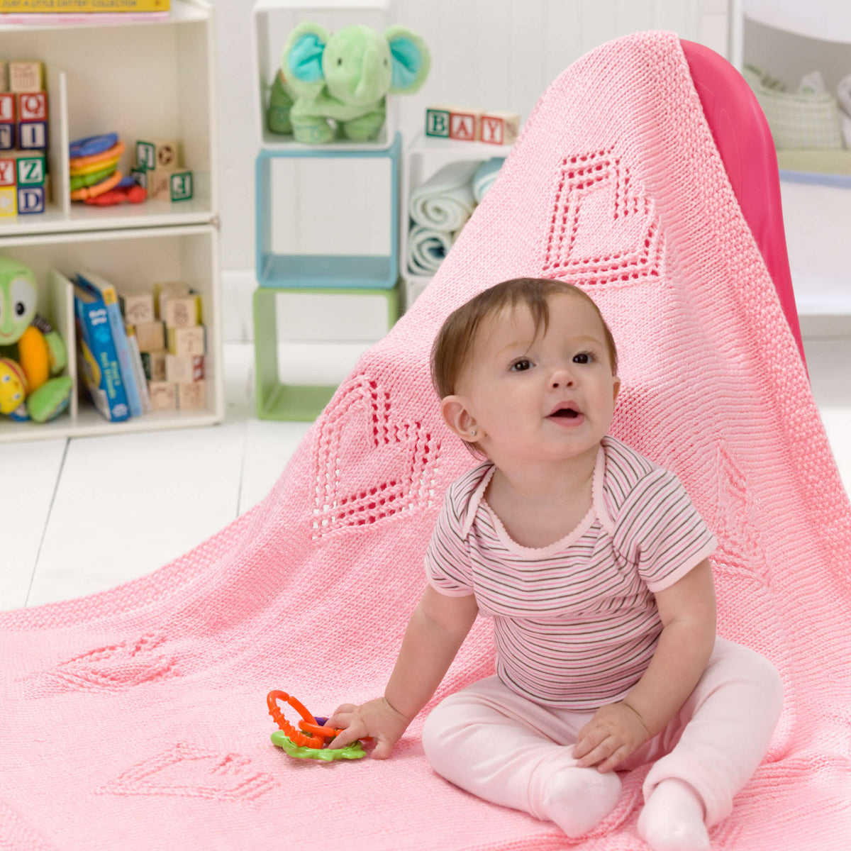 Knit Blanket made in Red Heart Soft Yarn