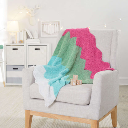 Red Heart Cutest One-Ball Knit Baby Blanket Knit Blanket made in Red Heart Fleece Hugs Yarn