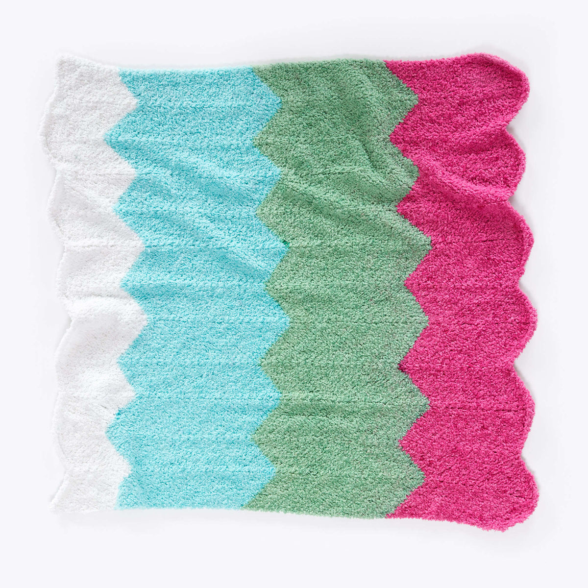 Knit Blanket made in Red Heart Fleece Hugs Yarn