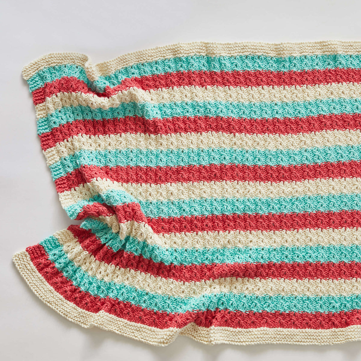 Knit Blanket made in Red Heart Scrubby Smoothie Yarn