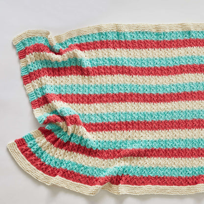 Red Heart Sweet and Cozy Baby Blanket Knit Blanket made in Red Heart Scrubby Smoothie Yarn