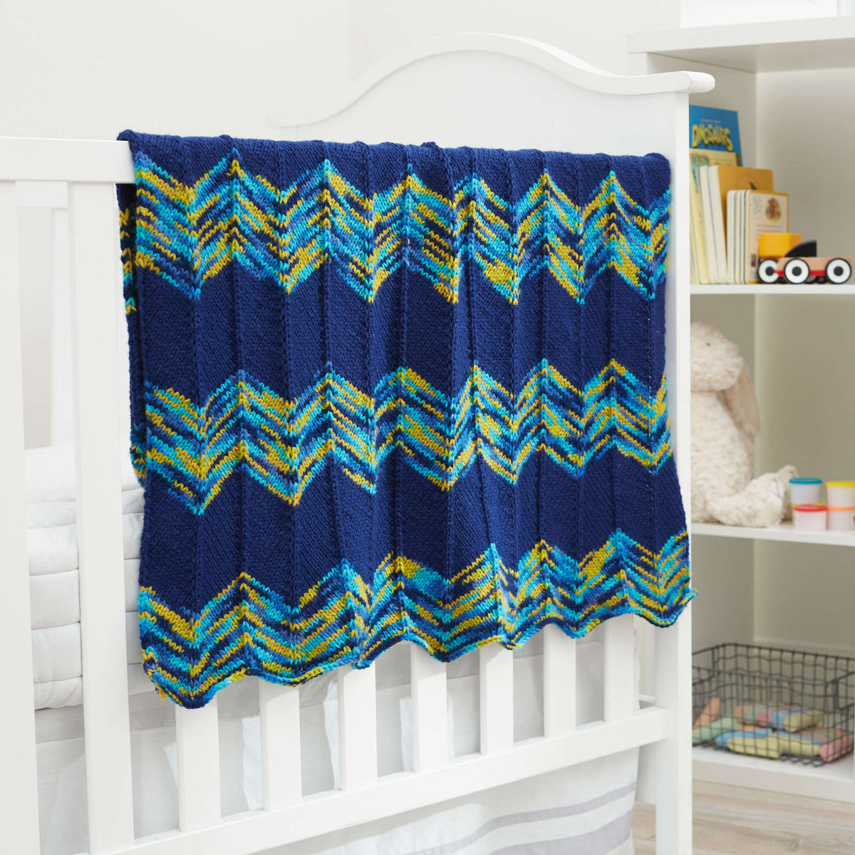 Knit Blanket made in Red Heart Baby Hugs yarn