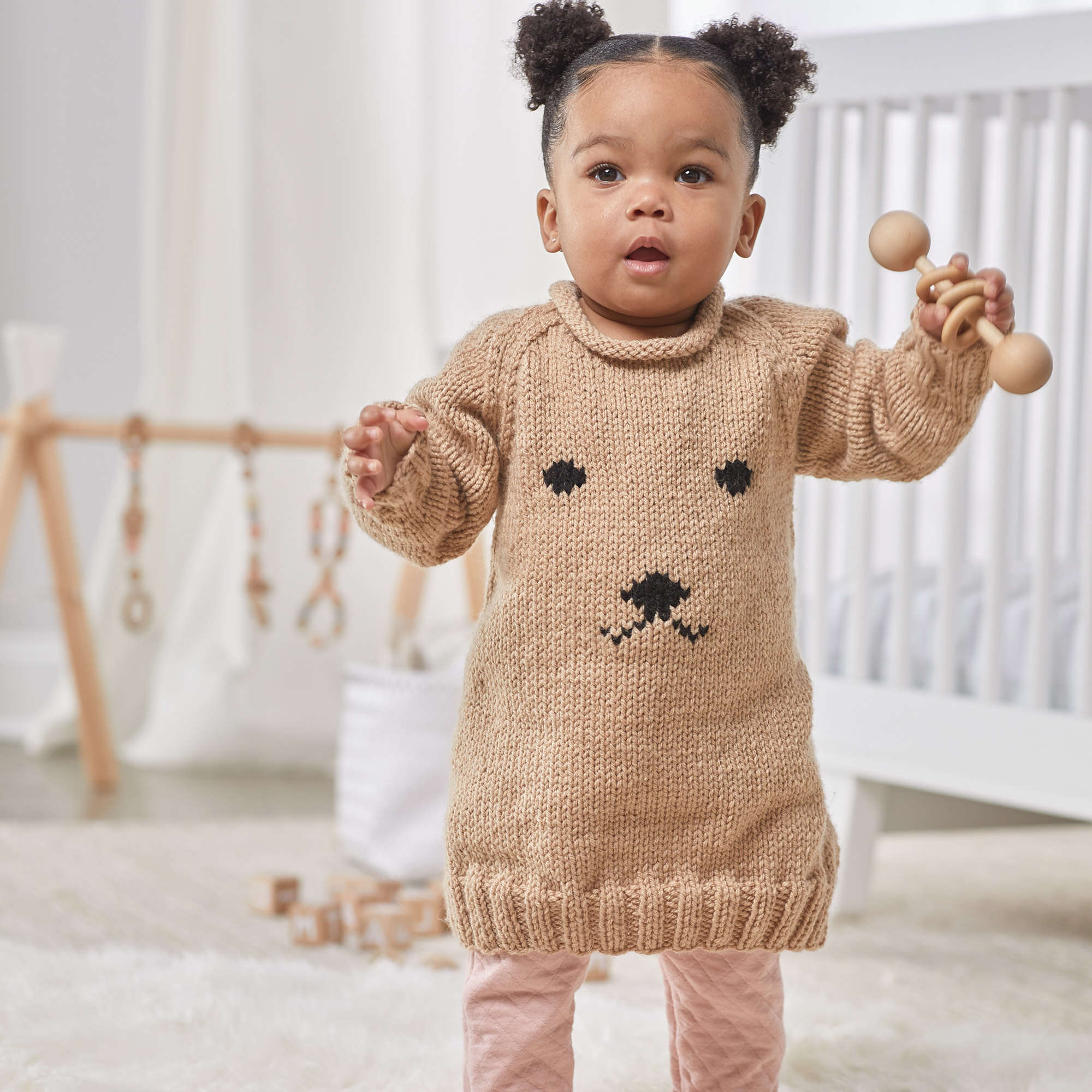Free Easy Red Heart Huggable Puppy Baby Dress Knitting Pattern | Yarnspirations Free Easy Red Heart Huggable Puppy Baby Dress Knitting Pattern | Yarnspirations