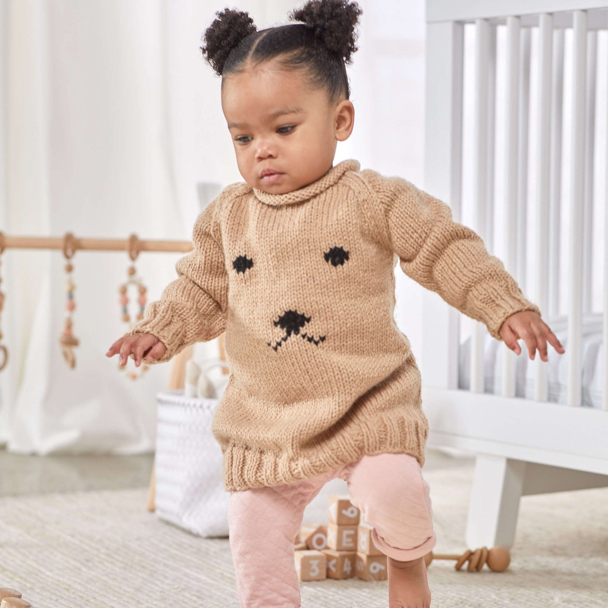 Free Red Heart Huggable Puppy Baby Dress Knit Pattern