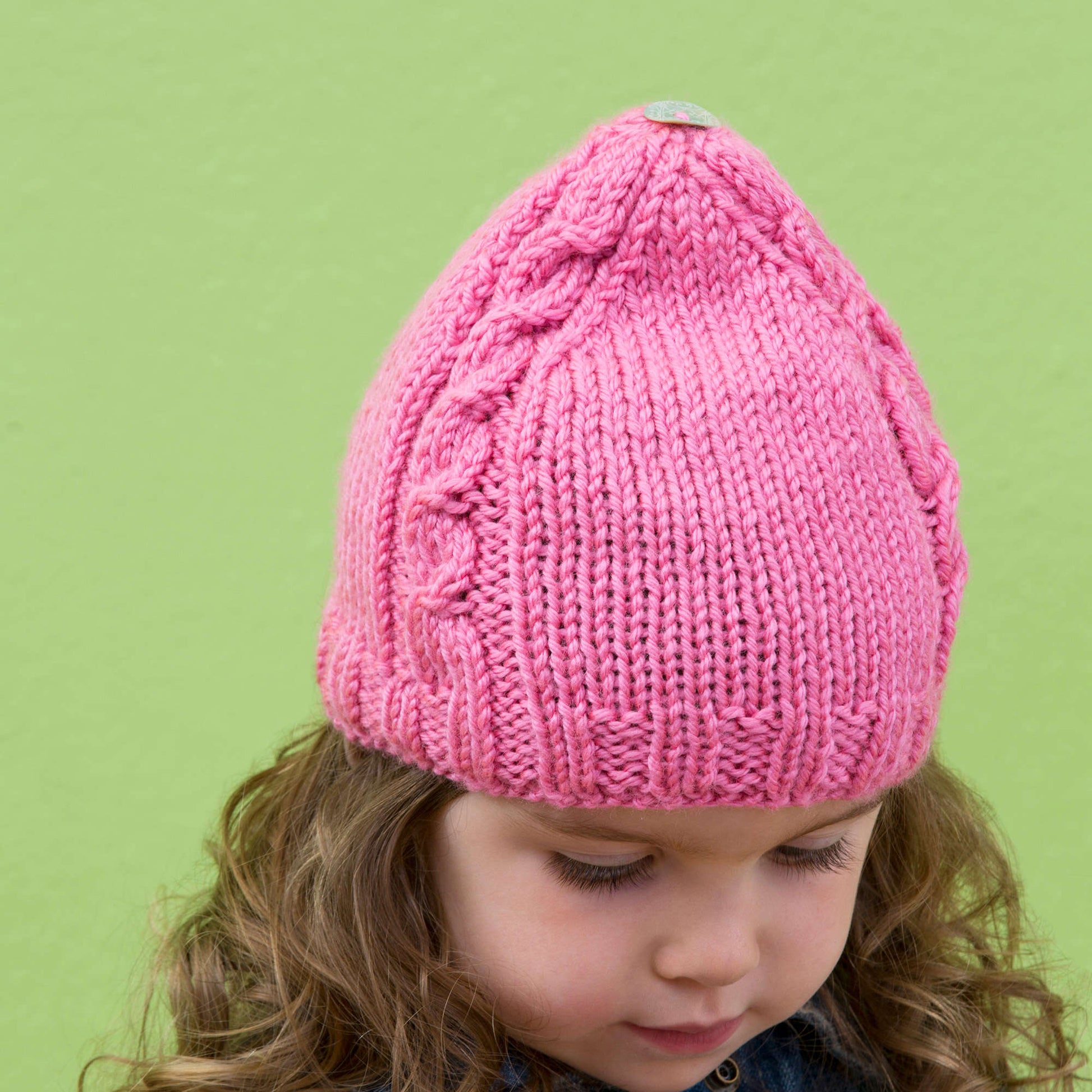 Free Red Heart Cabled Baby Beanie Knit Pattern