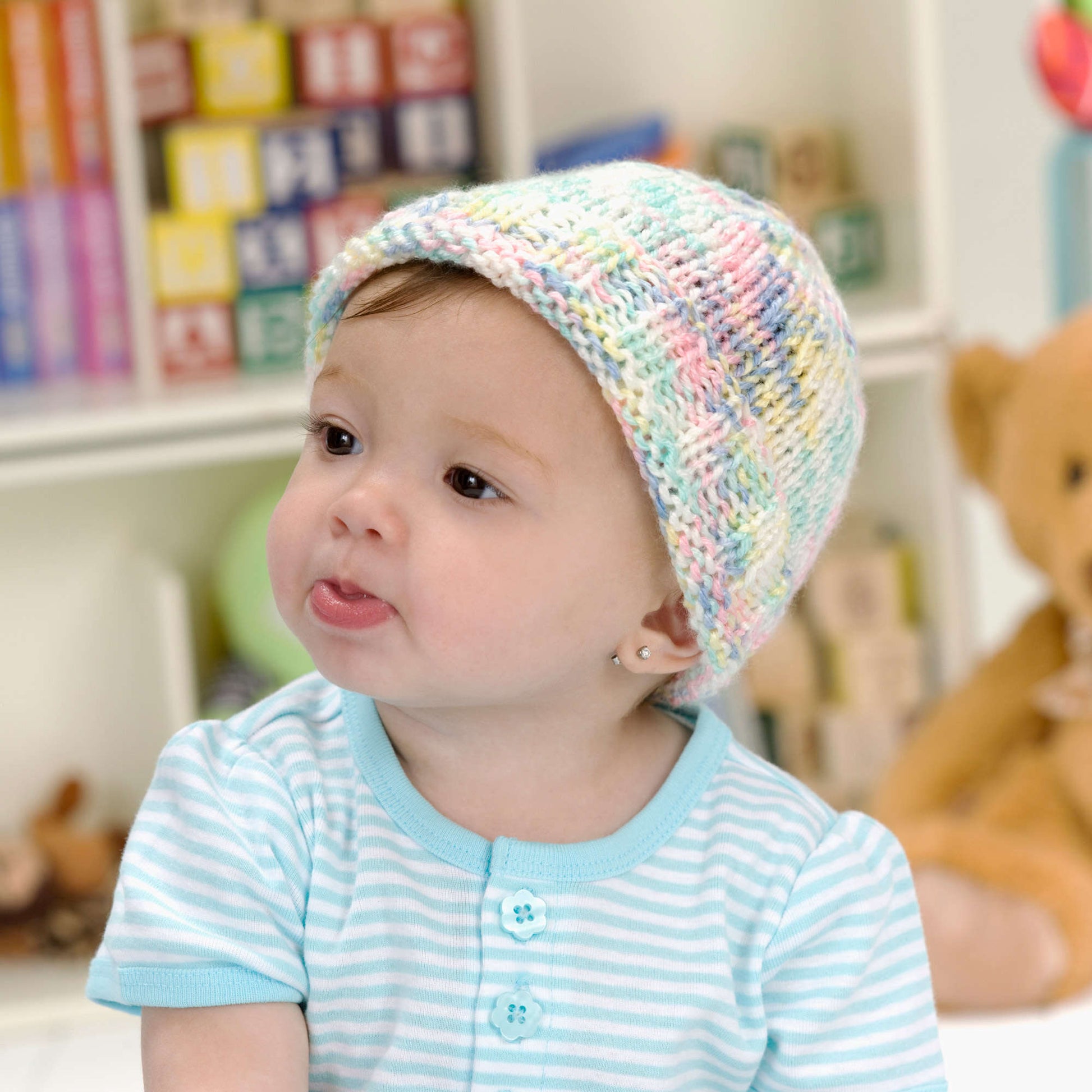 Free Easy Red Heart Sweet Baby Hat Knitting Pattern Yarnspirations