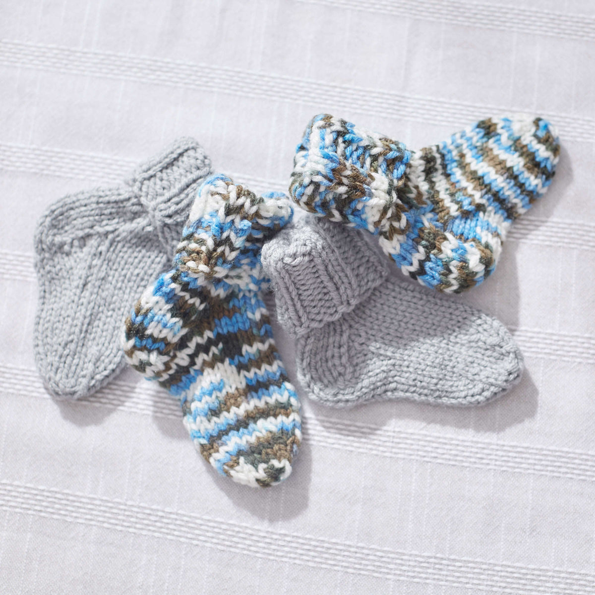 Knit Socks made in Red Heart Baby Hugs Medium Yarn